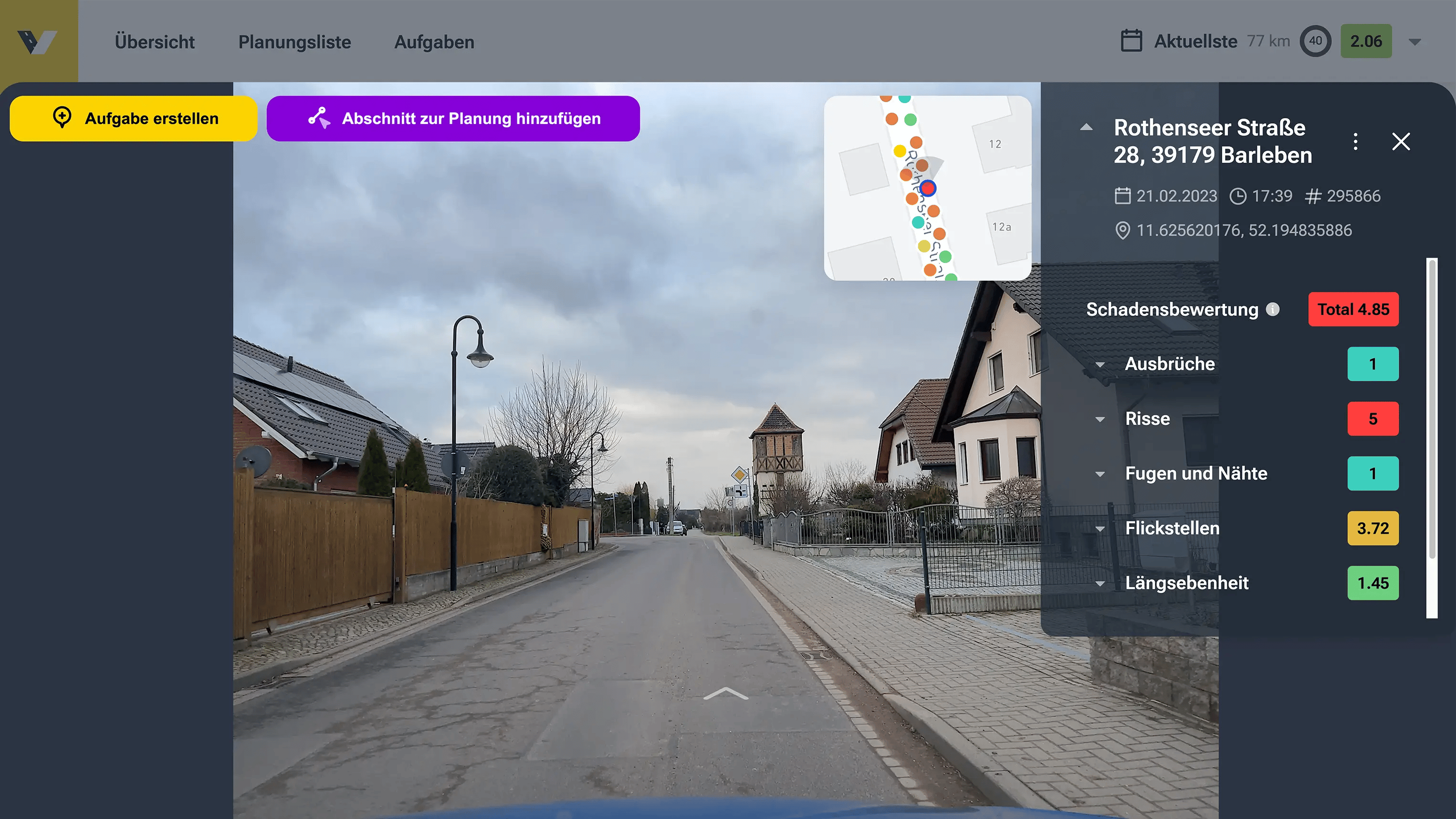 Screenshot einer Straße in Barleben im Plaungsmodus