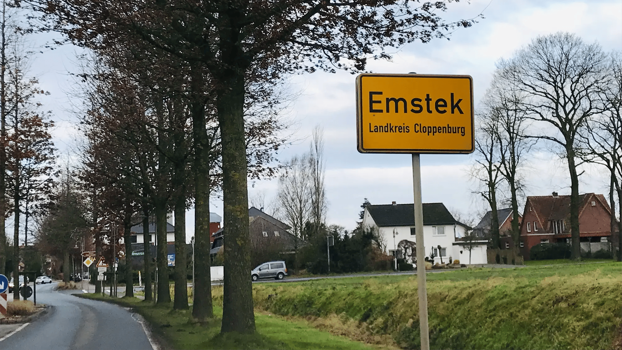 Ortseinfahrt der Gemeinde Emstek, Ortsschild