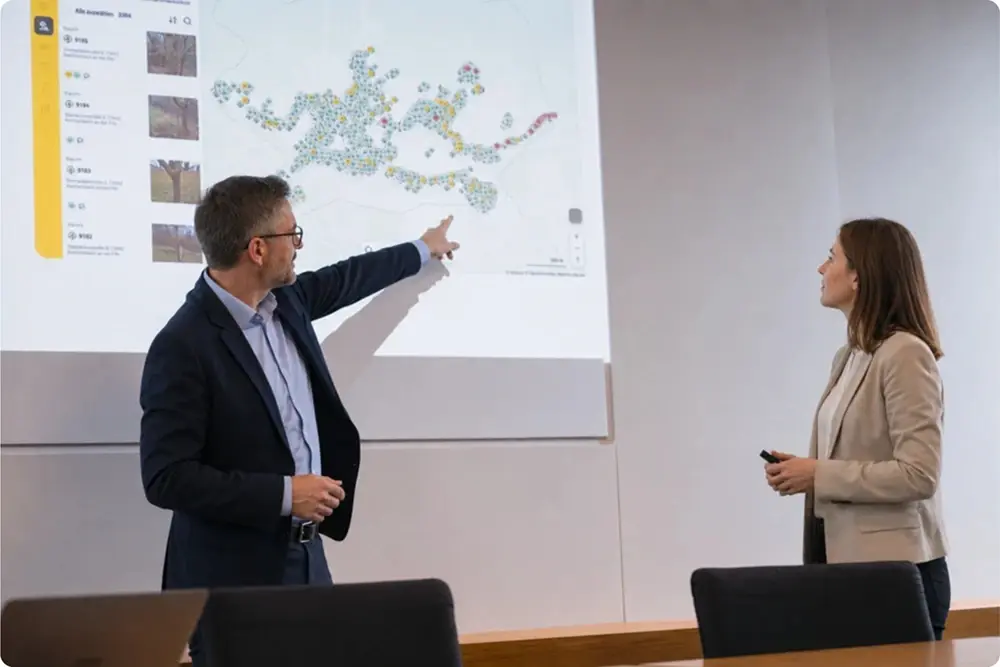 In einer Präsentation wird die erfolgreiche Nutzung von vialytics präsentiert.